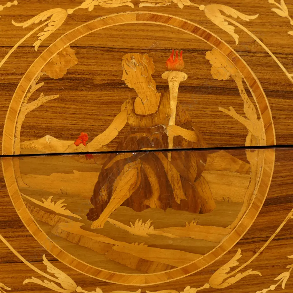 A Continental inlaid three drawer chest, Image 1++