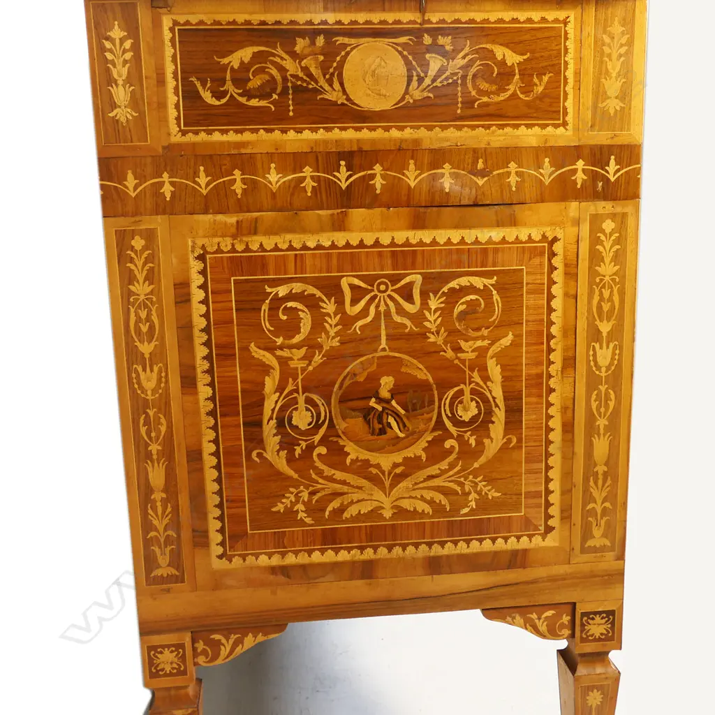 A Continental inlaid three drawer chest, Image 1++