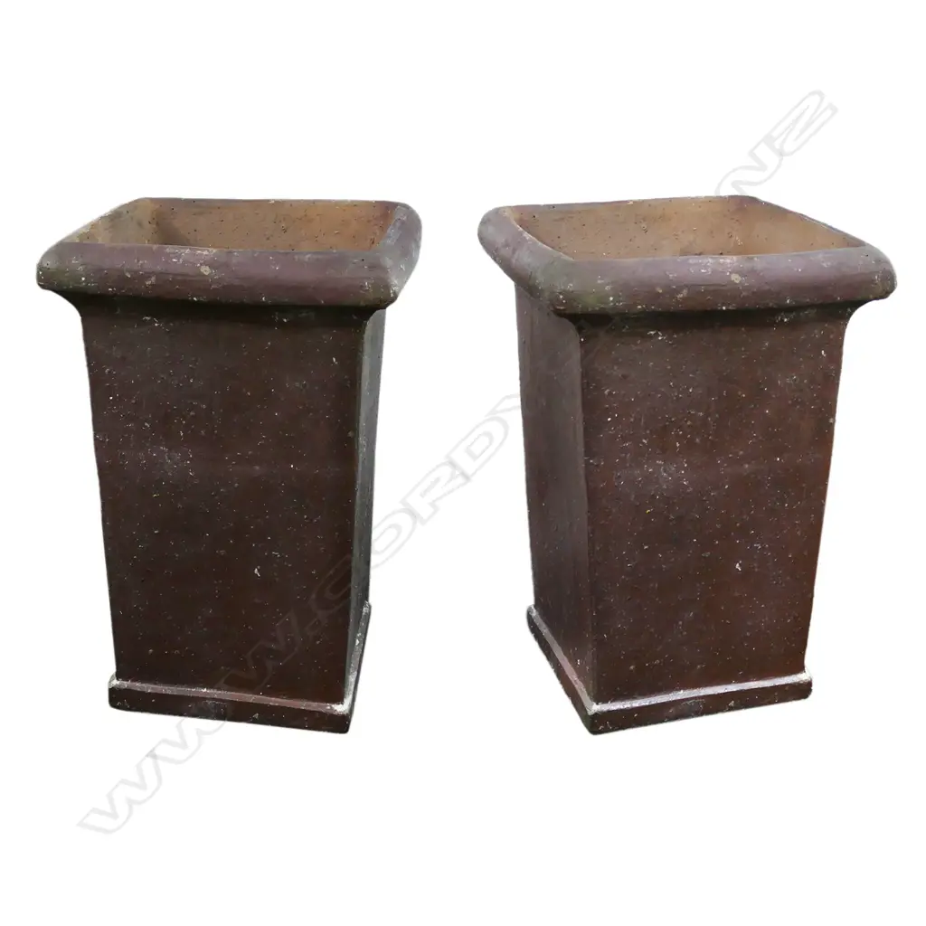 A pair of tall ironstone garden planters, Image 1++