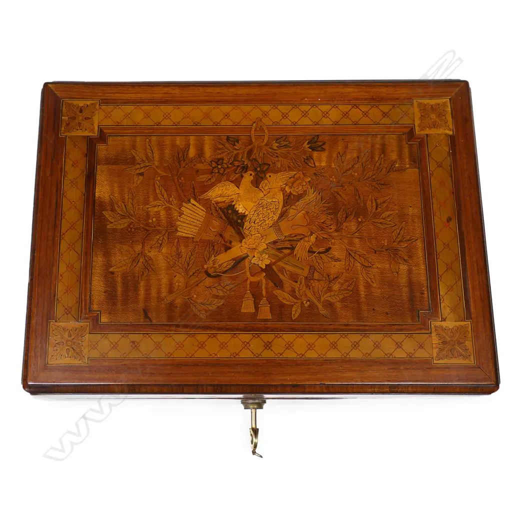 An exceptional Victorian inlaid deeds box, Image 1++