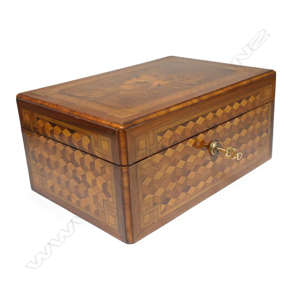 An exceptional Victorian inlaid deeds box, Image 1++