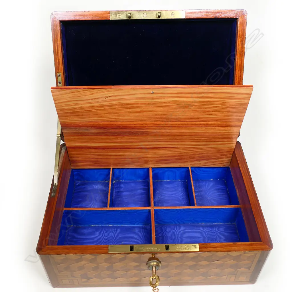An exceptional Victorian inlaid deeds box, Image 1++