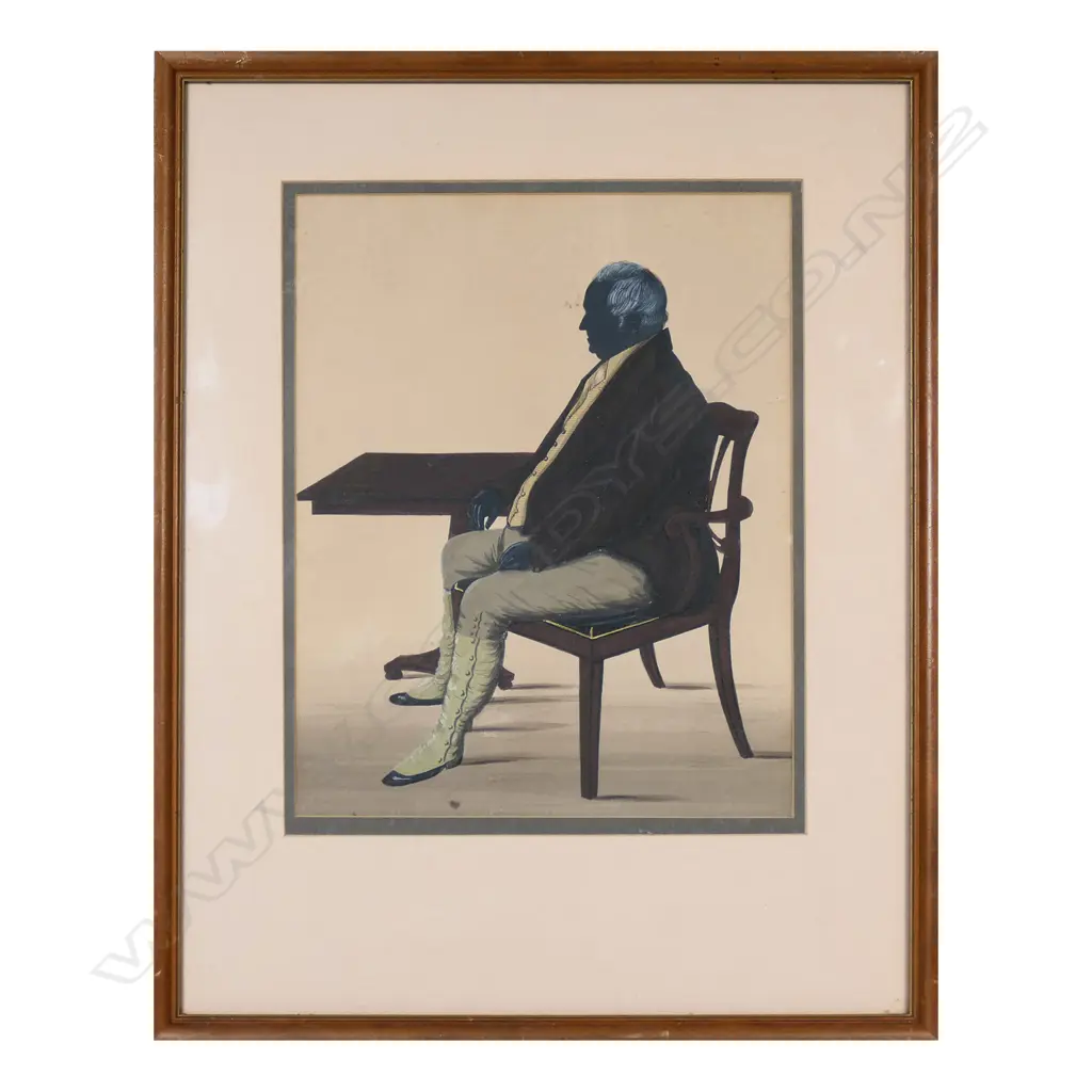 Artist Unknown, early 19thC silhouette portrait of a Gentlemen, Image 1++