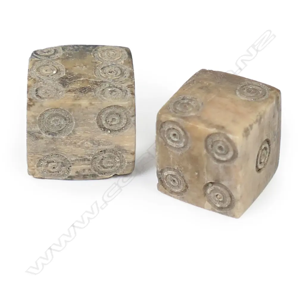 A pair of Roman bone dice. c.2nd Century AD; Image 1++
