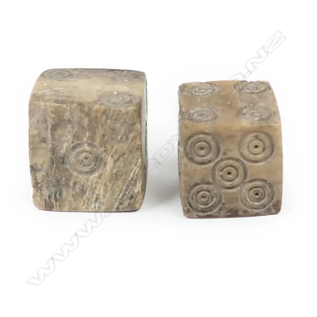 A pair of Roman bone dice. c.2nd Century AD; Image 1++