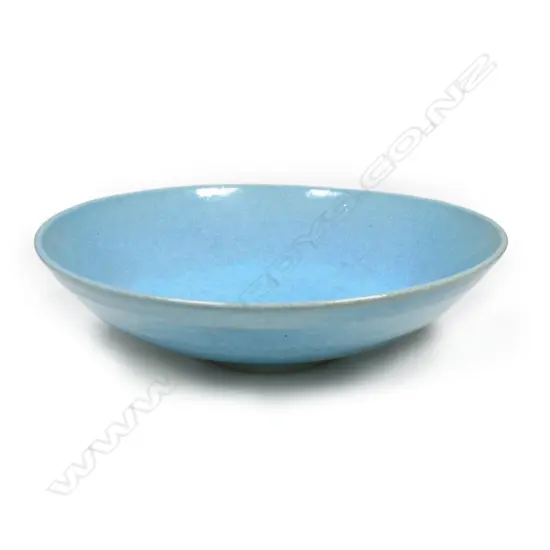 Len Castle blue glaze shallow bowl,