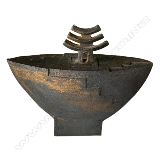 Baye Riddell NZ large pottery ark form sculpture,