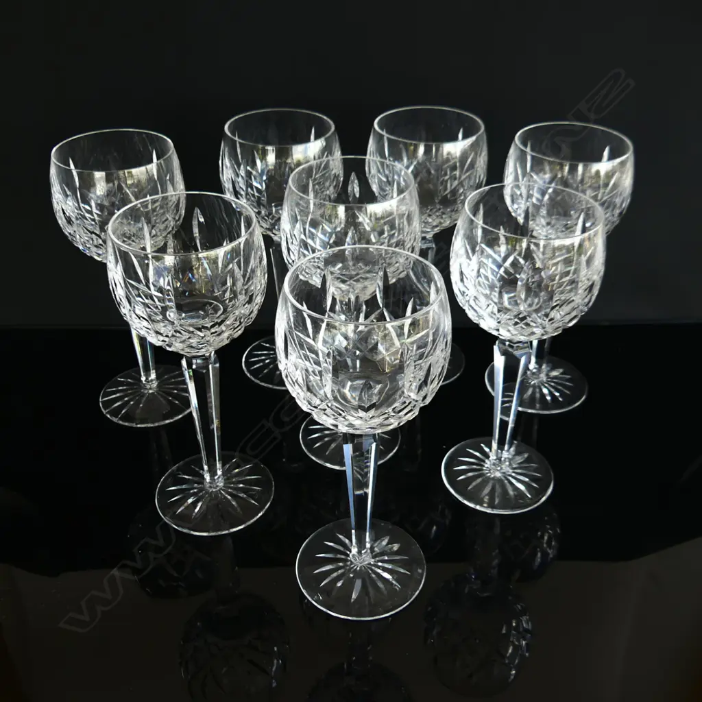 A set of eight Waterford crystal wine glasses, Image 1++