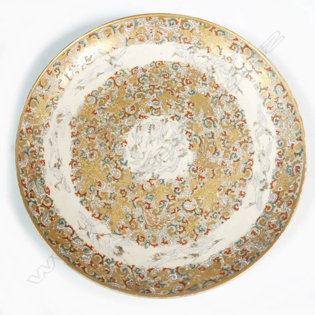 A 19thC fine Japanese Satsuma large plate, Image 1++