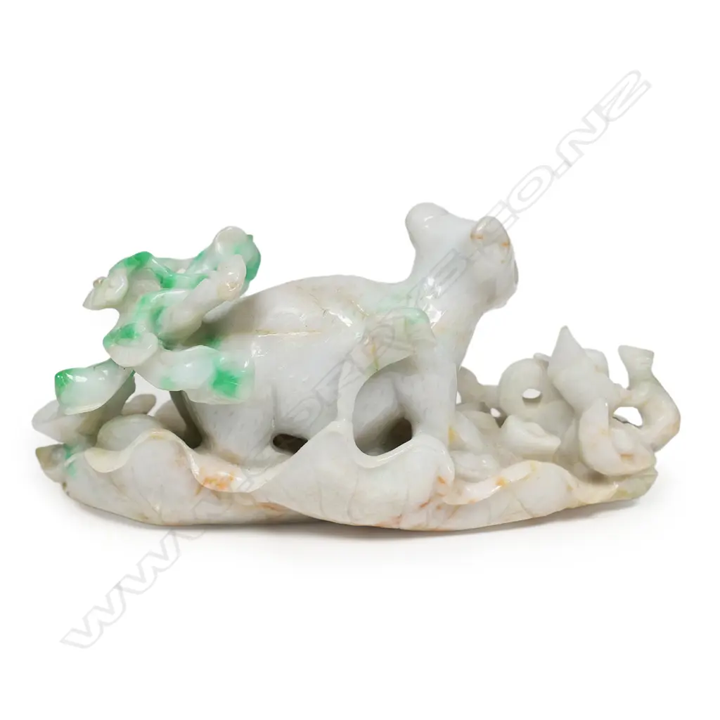 A Chinese pale jade large carving of a rat group, Image 1++