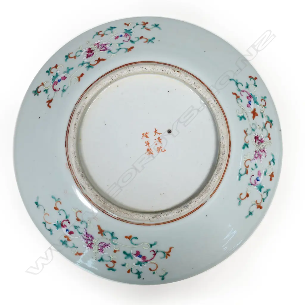 An old Chinese red dragon large plate, Image 1++
