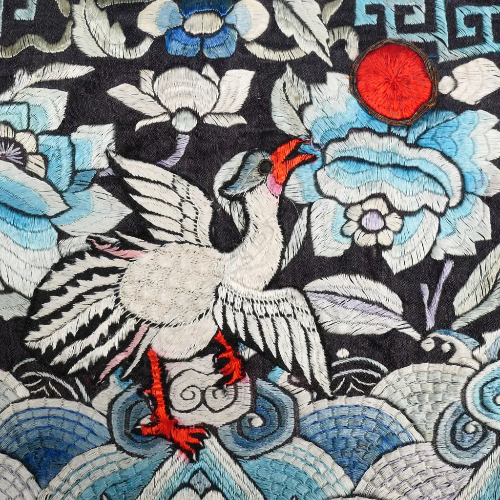 c.1900 Qing fine silk embroidered double panel, Image 1++