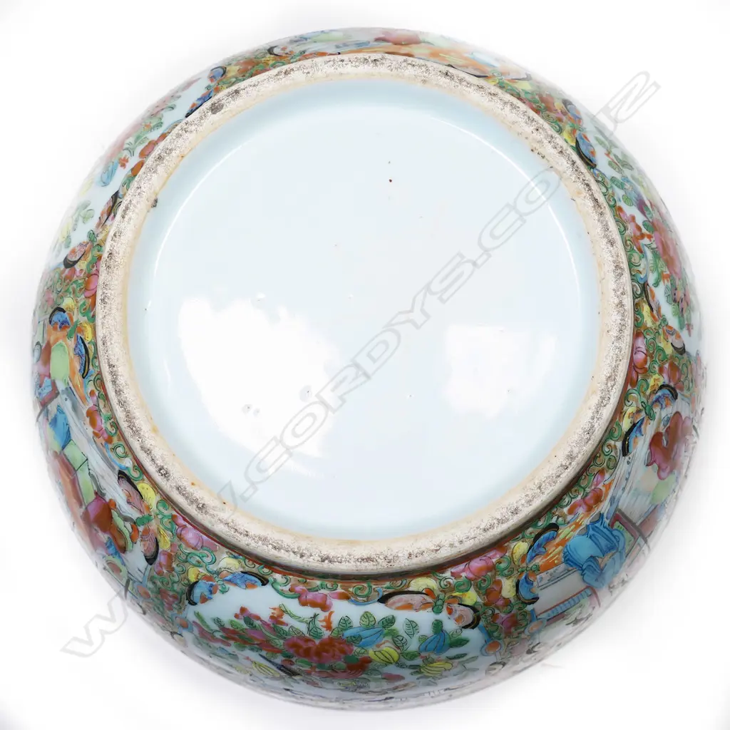 A large 19thC Canton Famille Rose Bowl. Image 1++