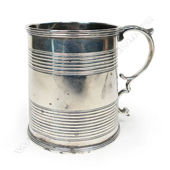 A Geo. IV silver christening mug,