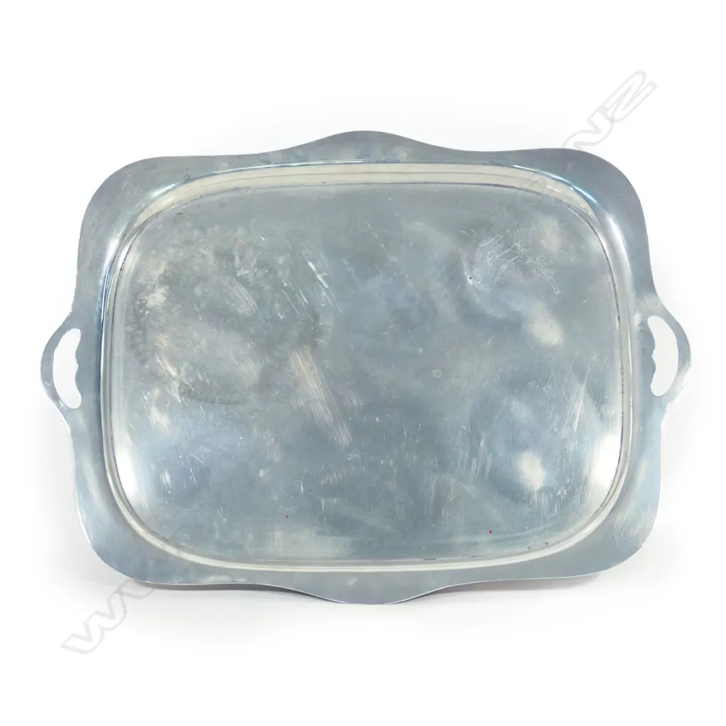 A sterling silver two handled tray, Image 1++