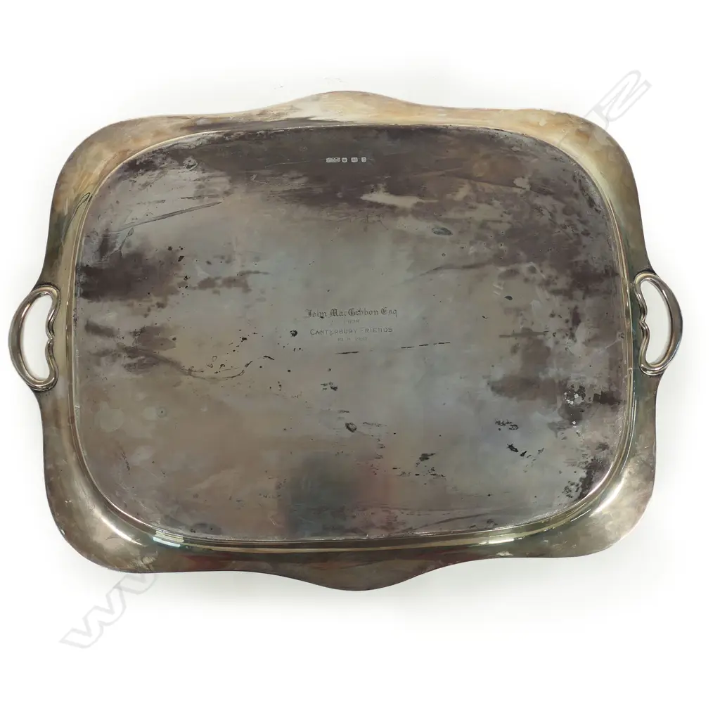 A sterling silver two handled tray, Image 1++