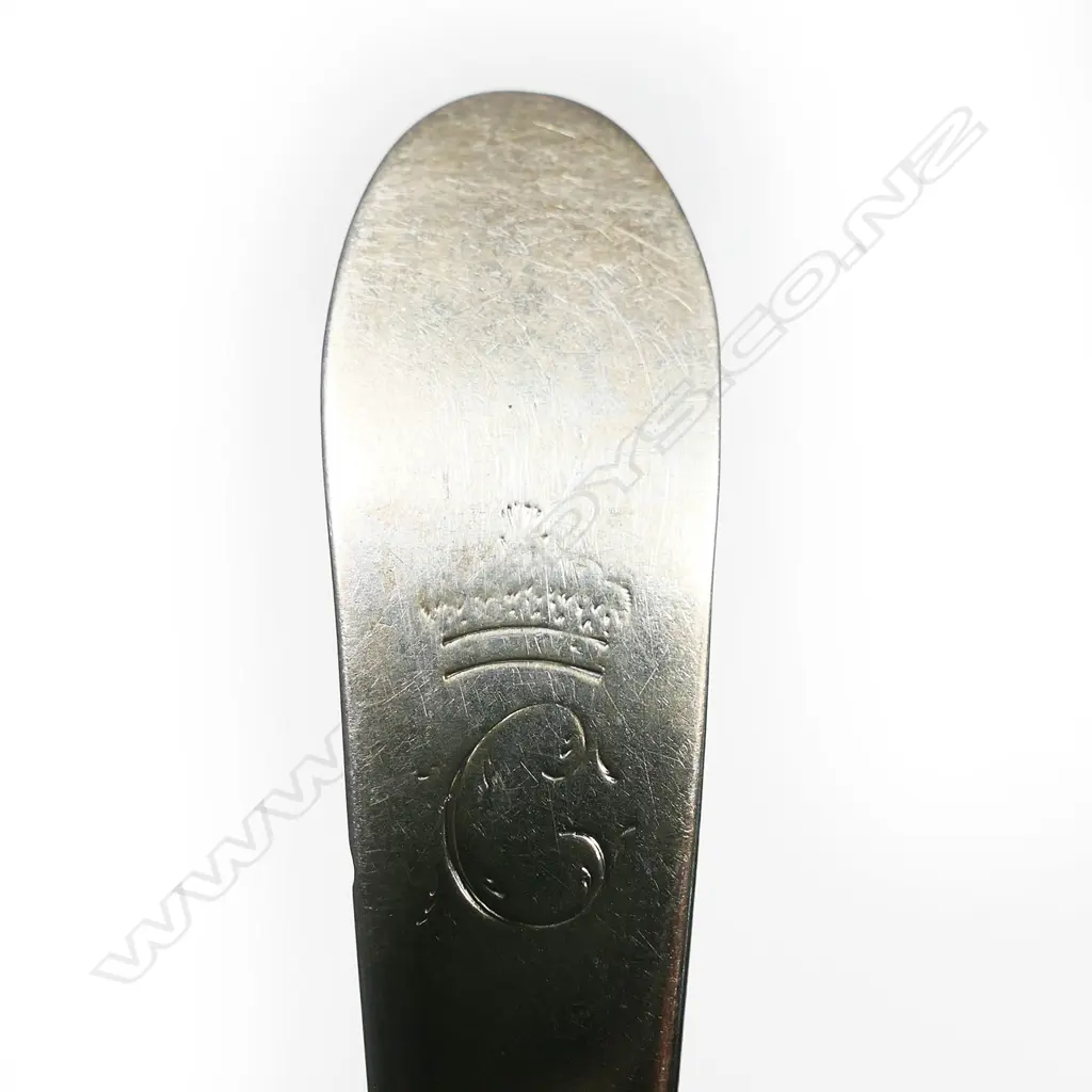 A Harlequin set of 12 Geo. III Irish Celtic-Pointed silver table forks, Image 1++
