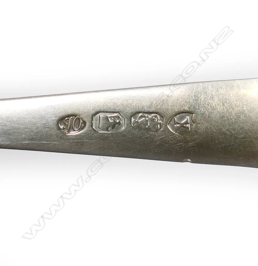 A Harlequin set of 12 Geo. III Irish Celtic-Pointed silver table forks, Image 1++