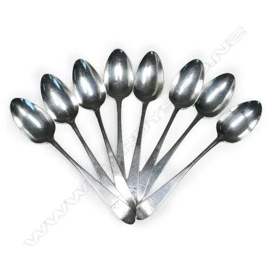 A set of eight early Geo.III Irish silver small dessert or parfait spoons,