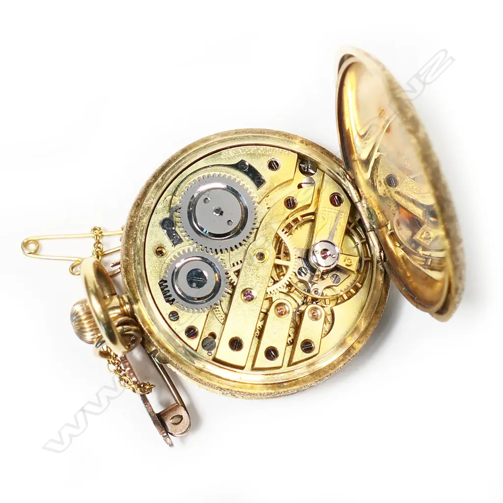 An 18ct gold Baume Geneva ladies full hunter pocket watch, Image 1++