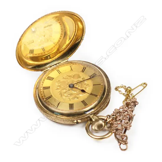 An 18ct gold Baume Geneva ladies full hunter pocket watch,