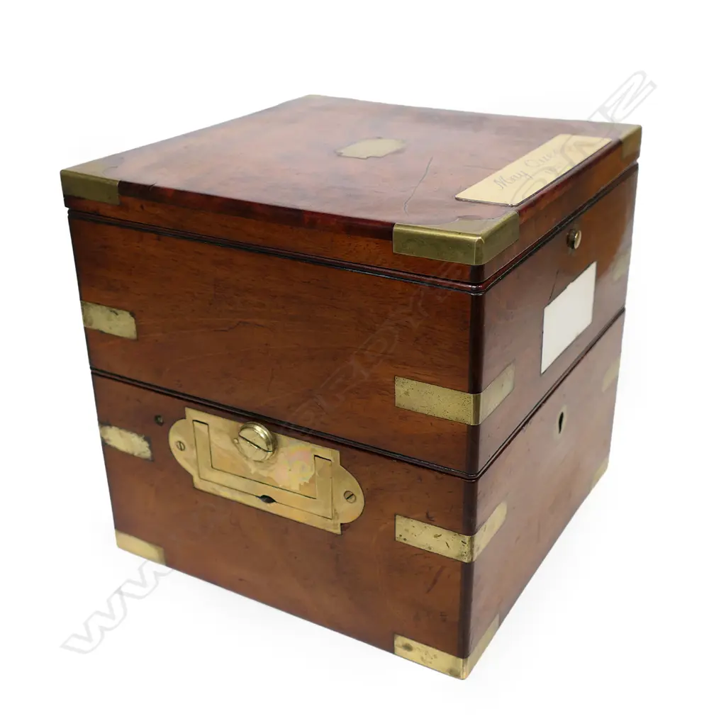 A Victorian John Wood brass and mahogany cased marine chronometer, Image 1++