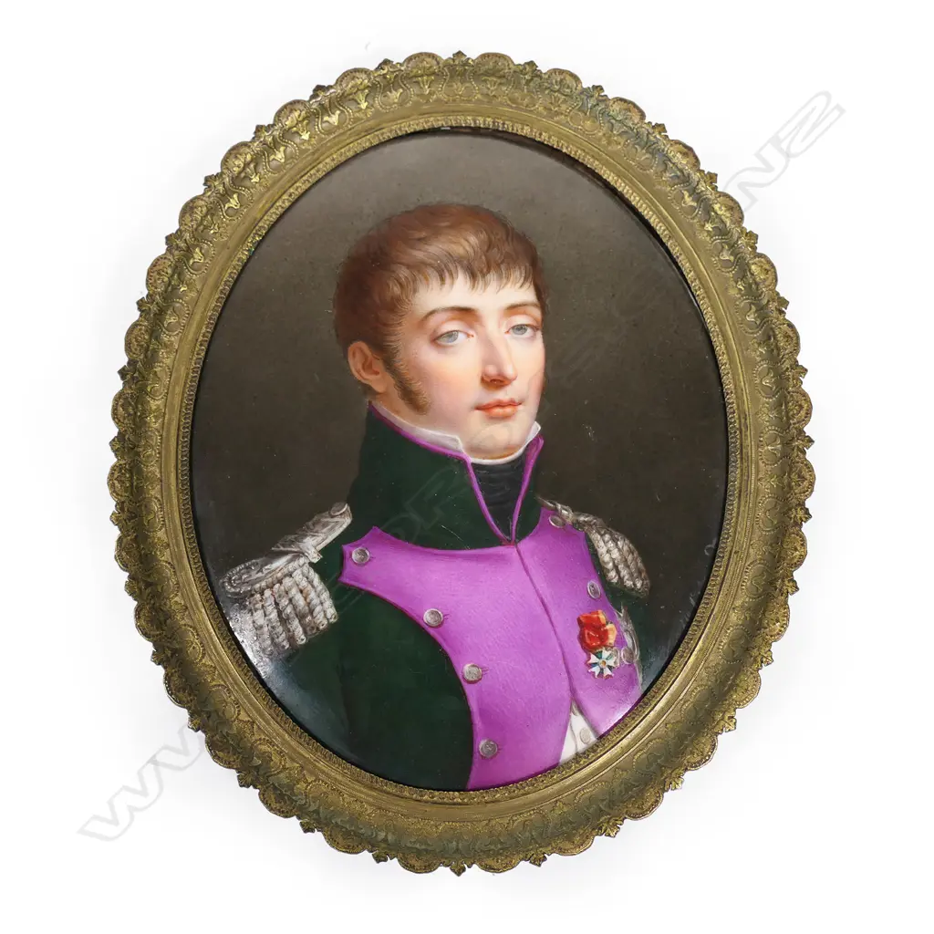 A fine antique hand painted oil on porcelain portrait of 'Louis Bonaparte' late King of Holland, Image 1++