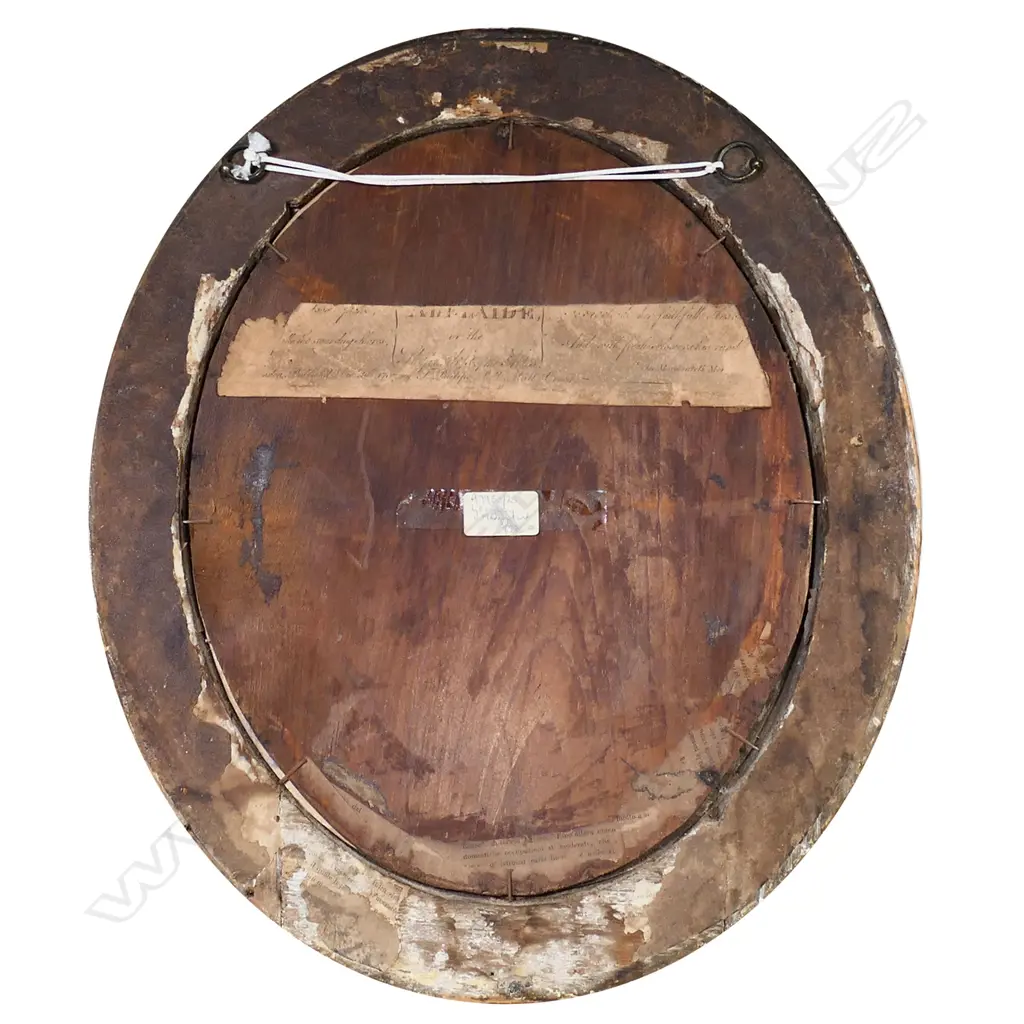 GEORGIAN OVAL FRAMED COLOUR MEZZOTINT.  325 X 250MM Image 1++