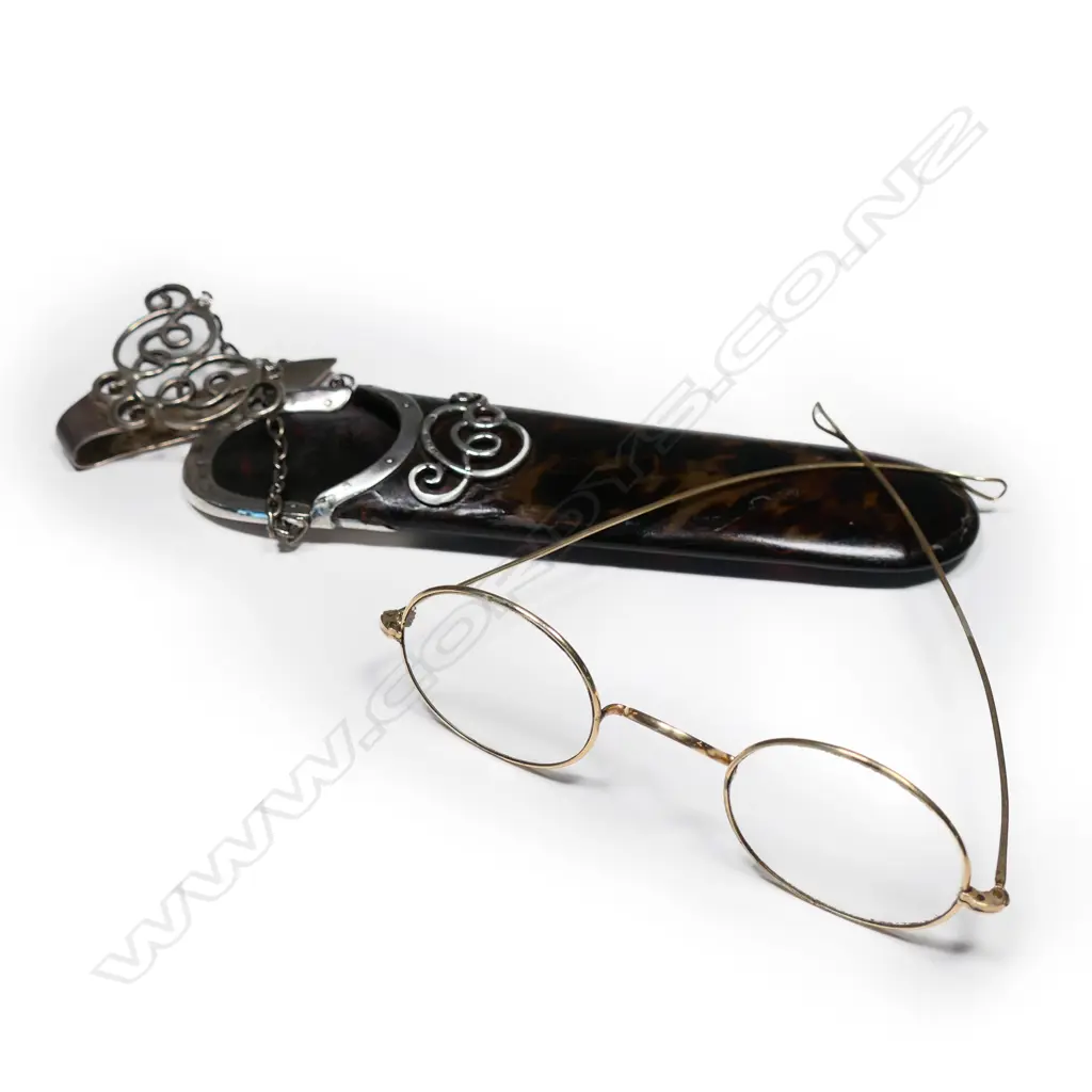 A late Victorian silver and tortoiseshell chatelaine spectacle case, Image 1++
