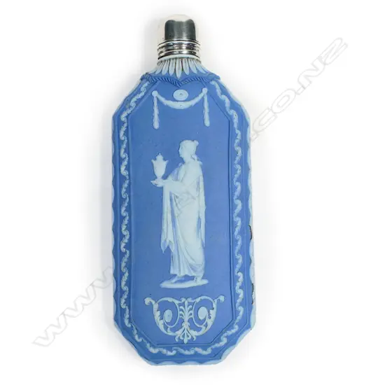 A Victorian fine jasperware and silver topped scent flask,