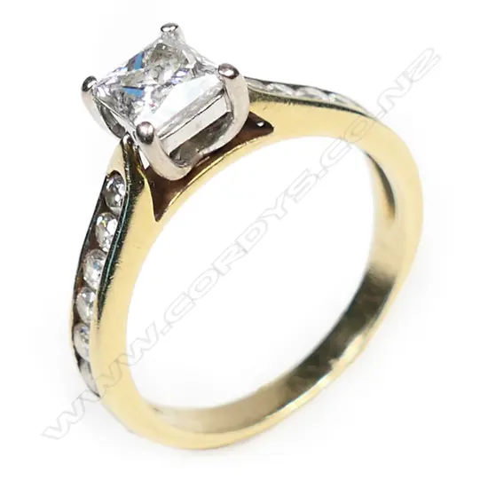 An 18ct gold and diamond solitaire ring,