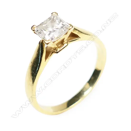 An 18ct gold and diamond solitaire ring,
