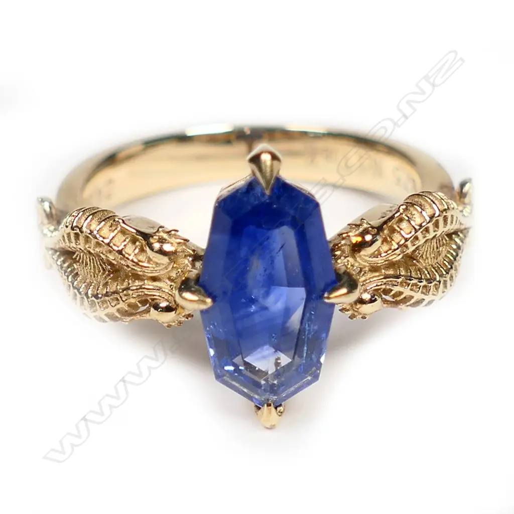9ct gold and sapphire Nick Von K ring, Image 1++