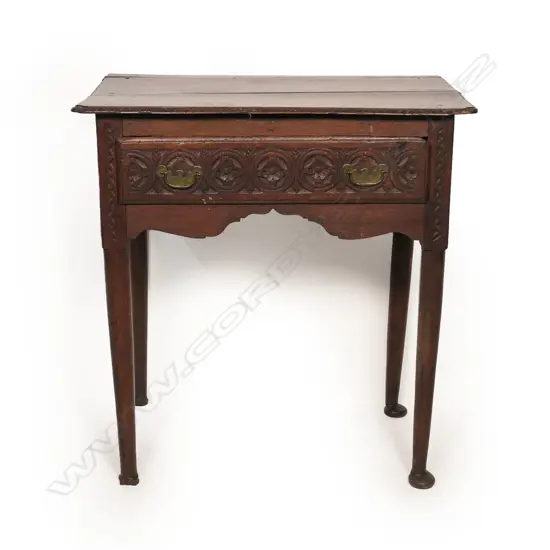 A 17thC (James l) oak side table,