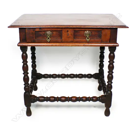 A 17thC country oak side table,