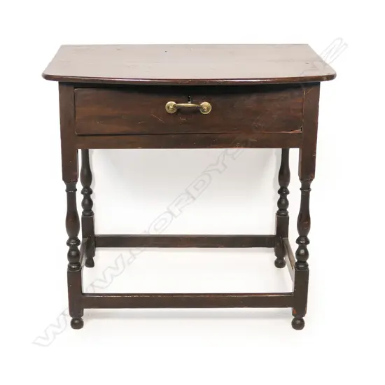 A 19thC oak side table with single drawer,