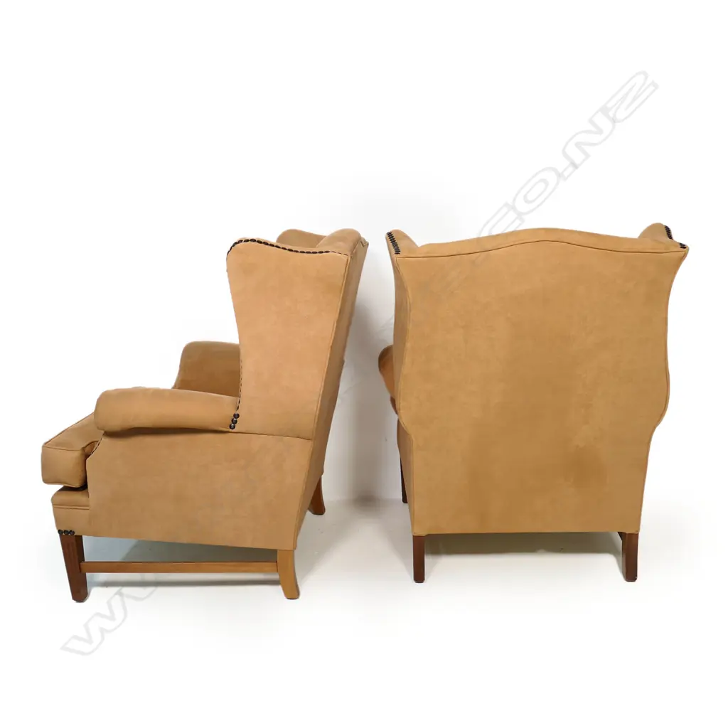 A pair of wingback armchairs, Image 1++