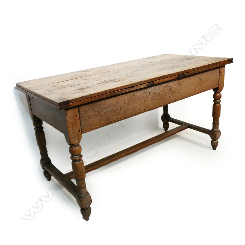 A 19thC French Louis XIII style oak farmhouse refectory table, Image 1++