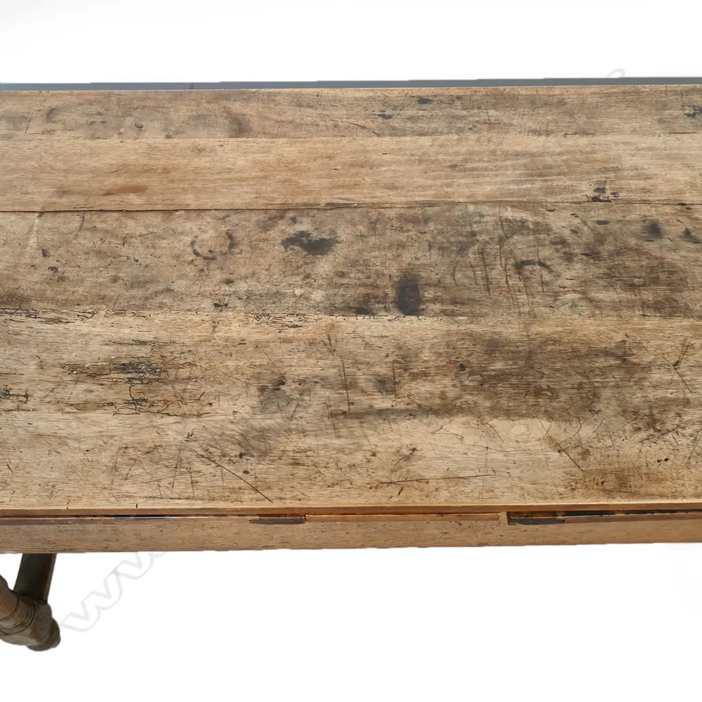 A 19thC French Louis XIII style oak farmhouse refectory table, Image 1++