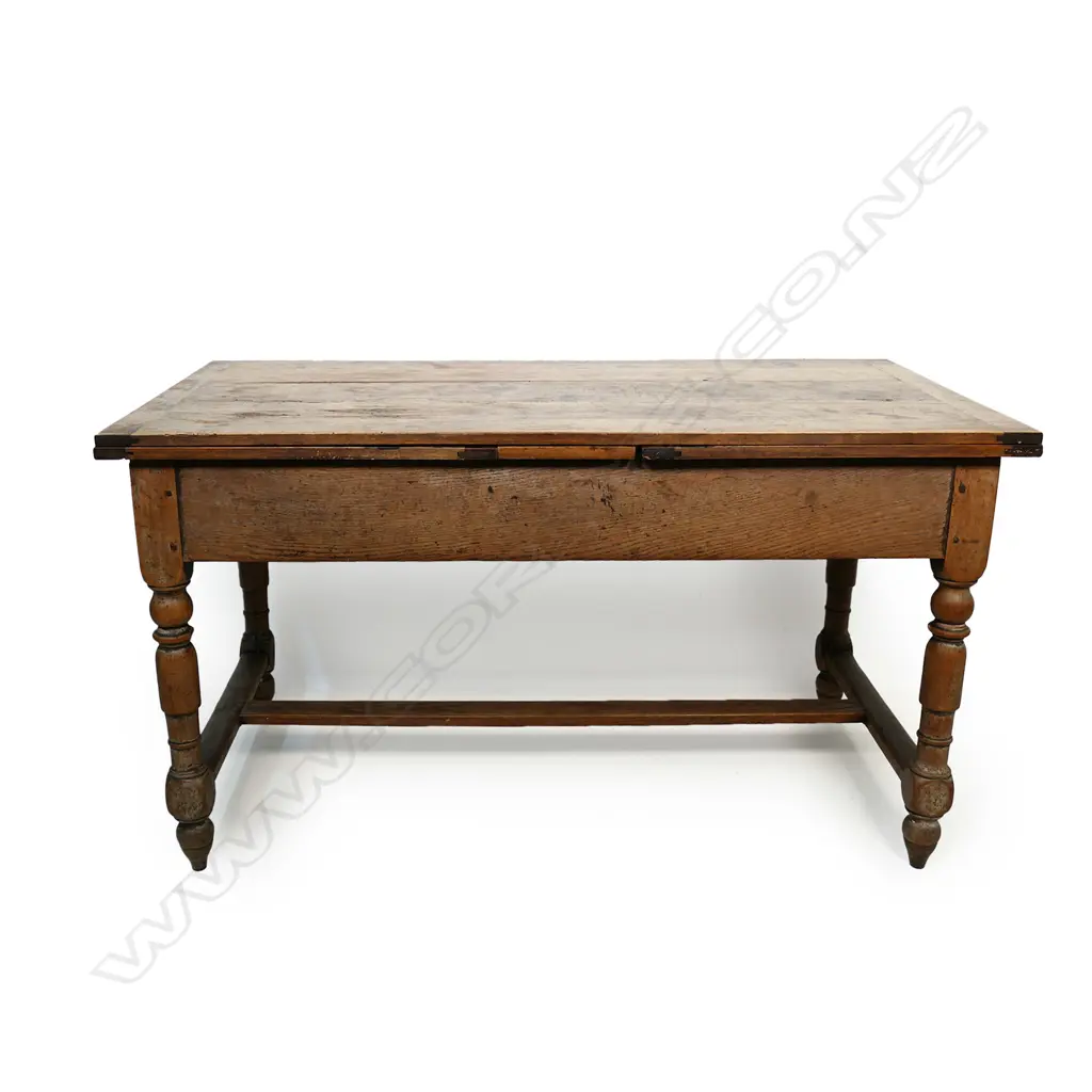 A 19thC French Louis XIII style oak farmhouse refectory table, Image 1++