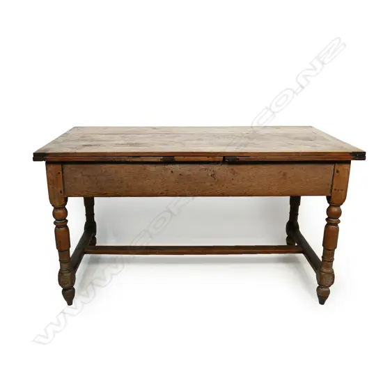 A 19thC French Louis XIII style oak farmhouse refectory table,