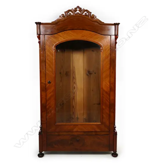 A 19thC French mahogany glazed display cabinet,