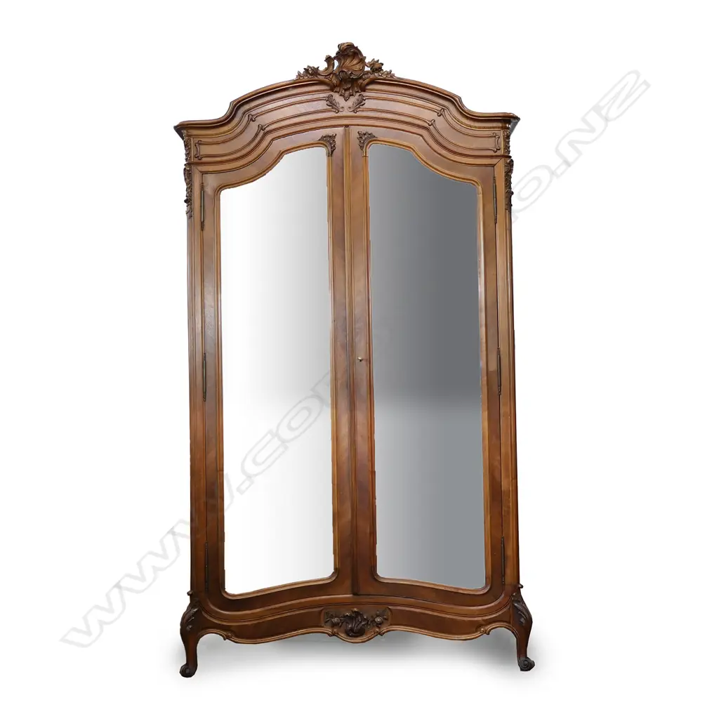 A 19thC quality French kingwood mirrored armoire, Image 1++