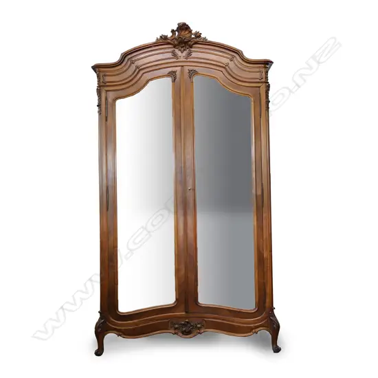 A 19thC quality French kingwood mirrored armoire,