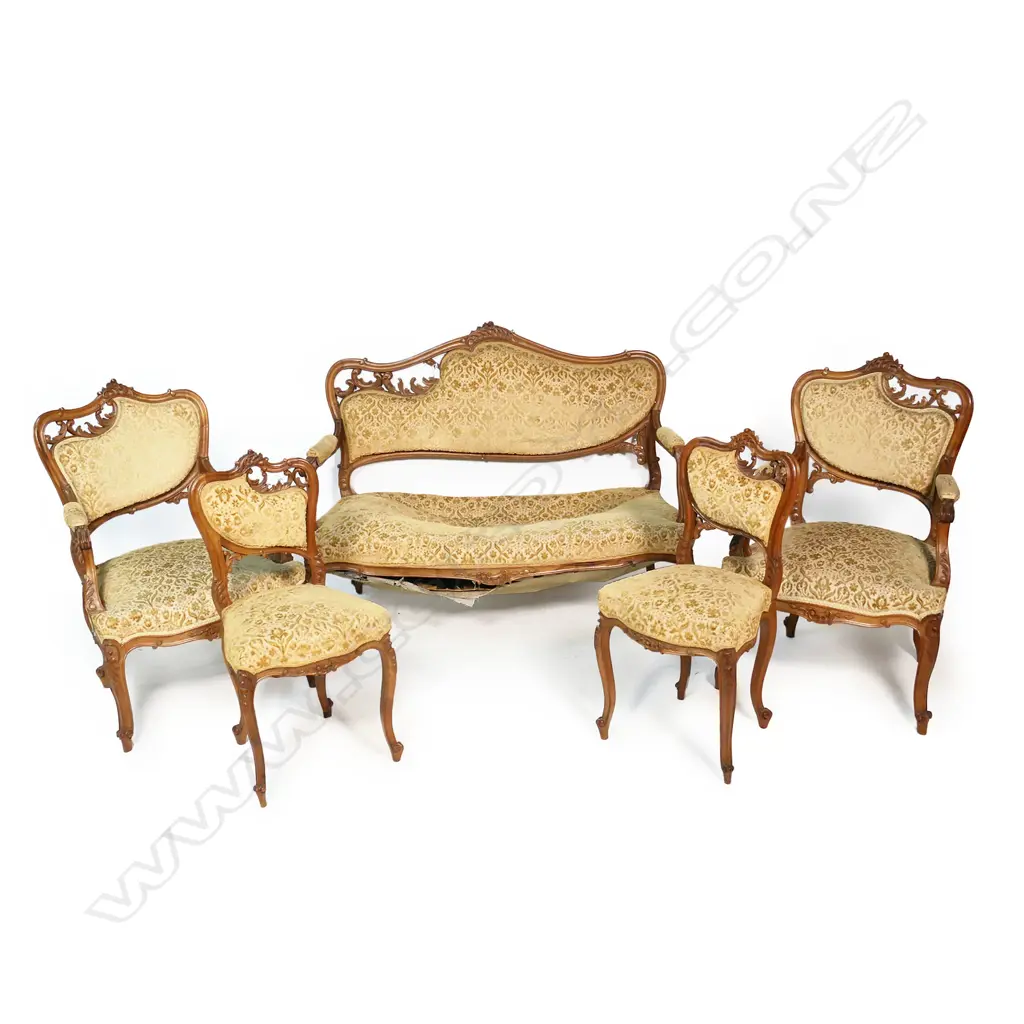 a  c.1900 French five-piece parlour suite, Image 1++