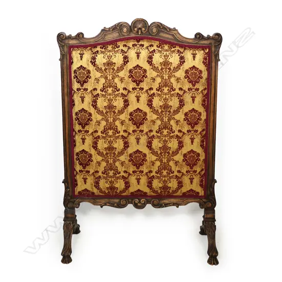 An early / mid 20thC French style upholstered fire screen,