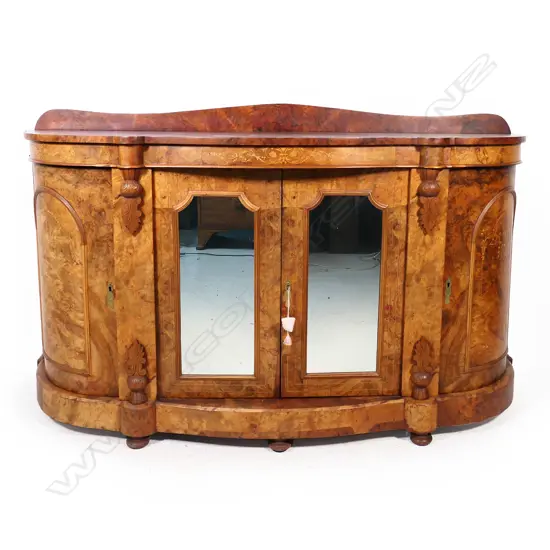A Victorian walnut credenza,