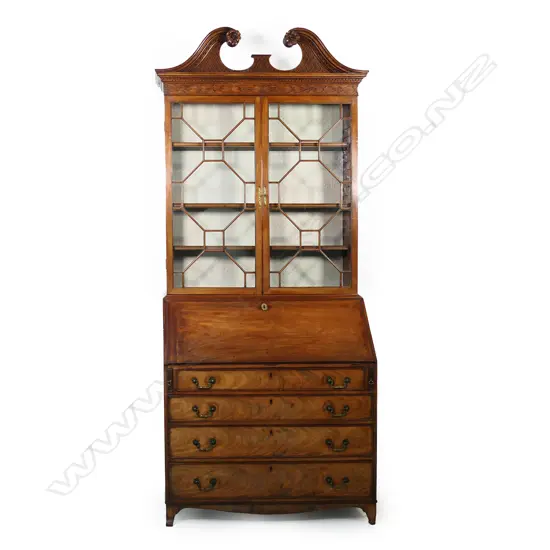 A Victorian mahogany bureau bookcase,