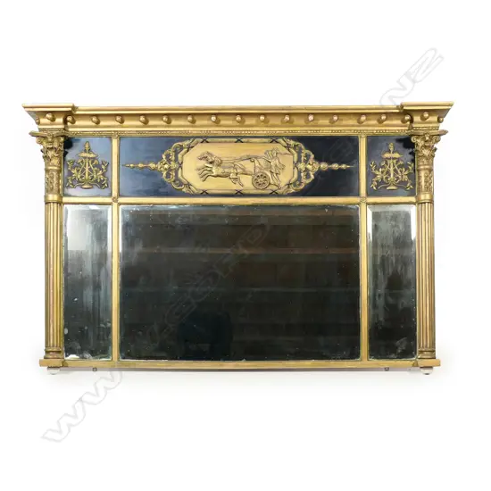A French Empire style over mantel mirror,