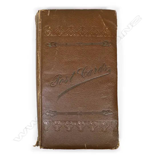 A vintage postcard album,